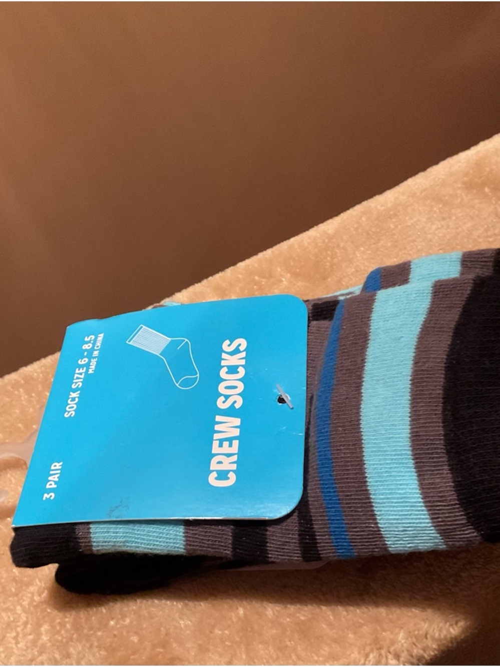 New 🆕 Crew Socks - Blue & Black Striped Children’s Socks - Unbranded 🆒🖤🩵 Unisex